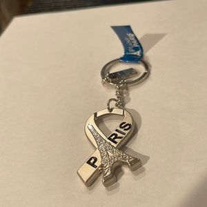 Paris ribbon with Eiffel Tower keychain
